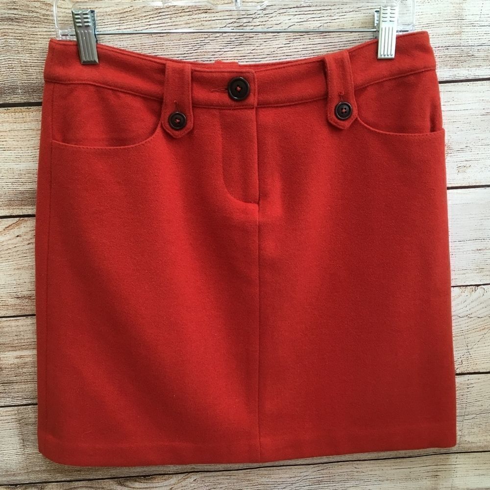 ‎BODEN WOOL AND ANGORA BLEND SKIRT IN ORANGE